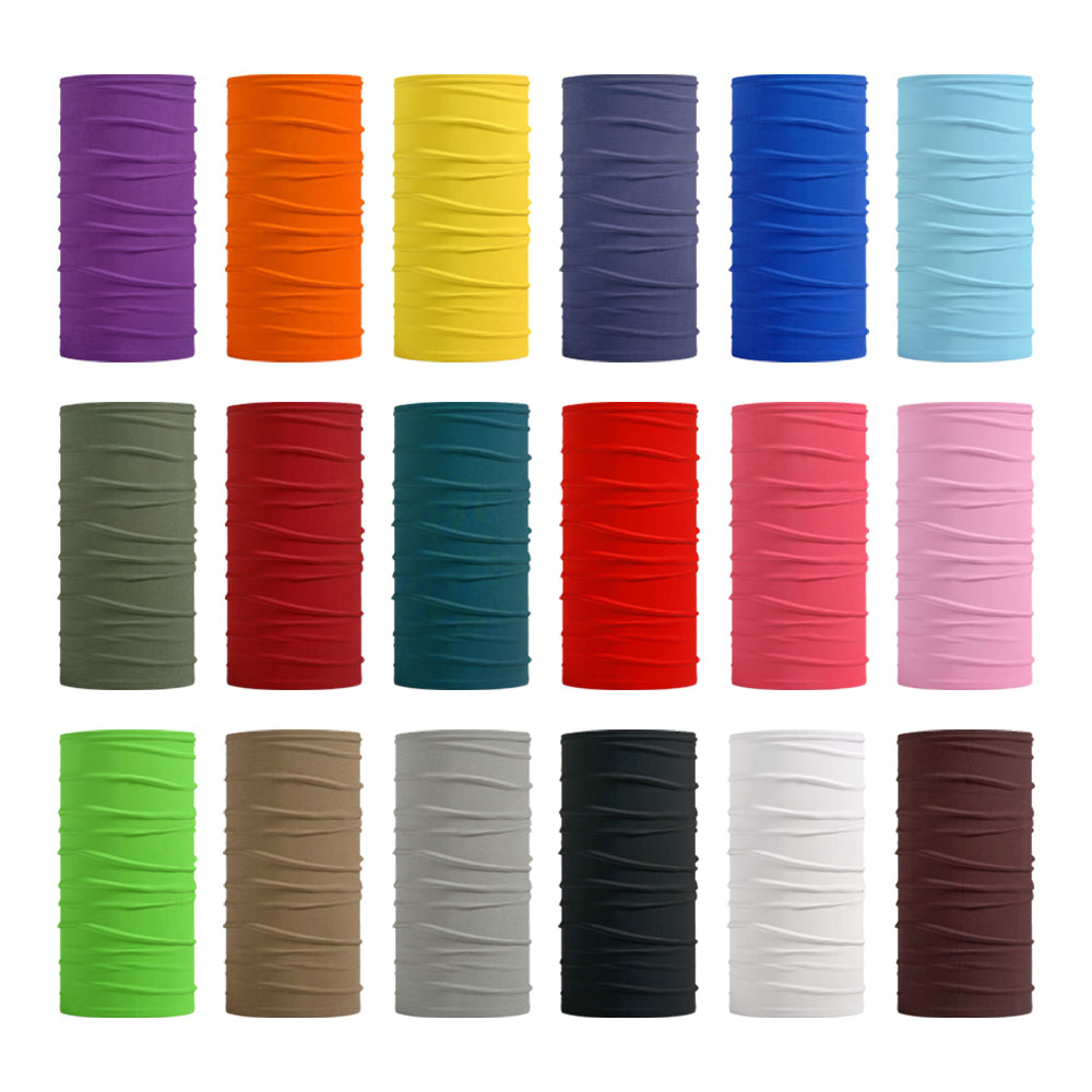Cycling Headwear - Bandana warna Solid tanpa kelim, ikat