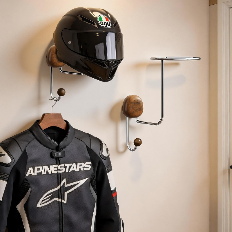 Cycling Gear Rack - Rak Penyimpanan Helm Dinding Tanpa Bor,
