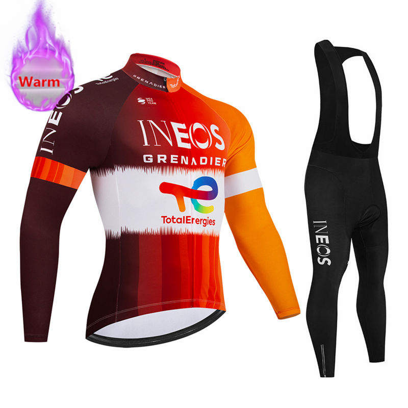 Cycling Gear Logo - Set Jersey Bersepeda Lengan Panjang Ineos