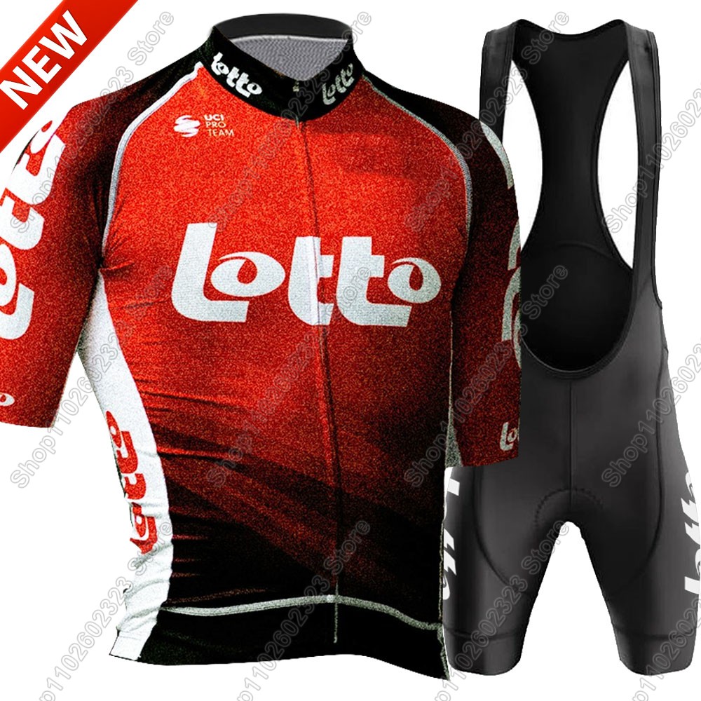 Set Jersey Bersepeda Tim Lotto - Cycling Gear Logo ulasan dan harga