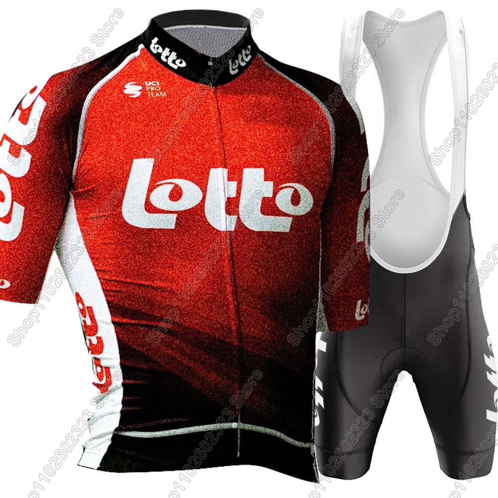 Set Jersey Bersepeda Tim Lotto - Cycling Gear Logo ulasan dan harga